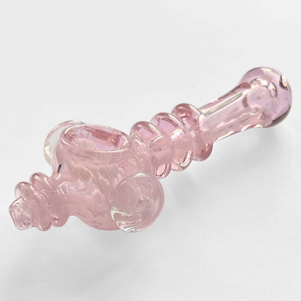 pink space pipe cone carb pointed top stacked modern glass hand pipe