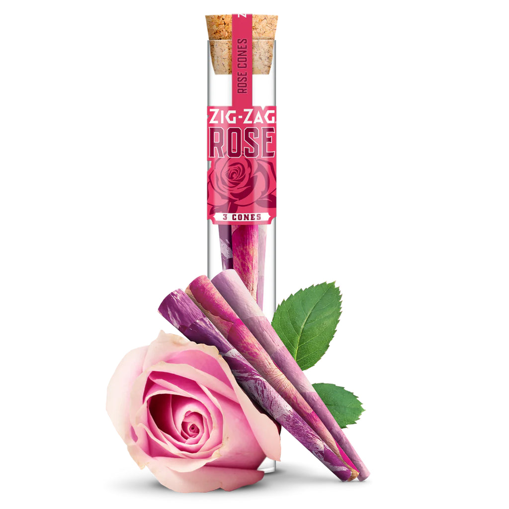Zig-Zag Premium Rose Petal Cones Handmade set of three with bamboo packing stick all natural