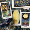 norbert losche tarot spread cosmic tarot deck cards the moon ace of swords the world illustrations