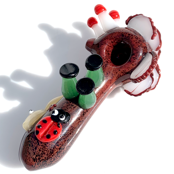 ladybug pipe salamander glass smoking mushroom pipe mushroomcore cottagecore forestcore 420