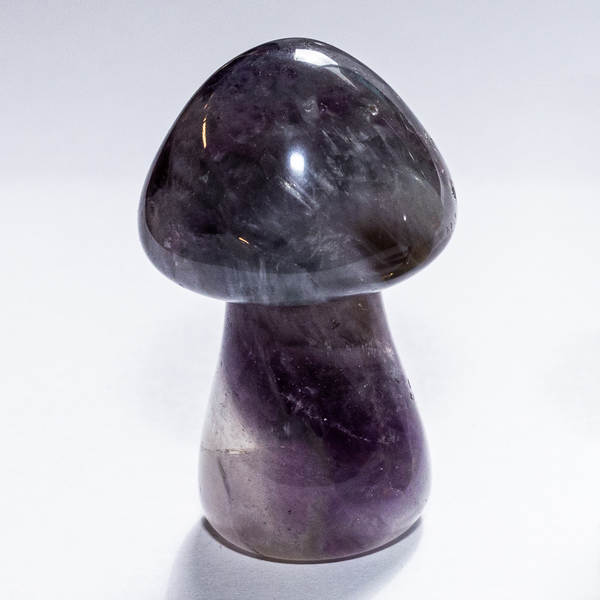 Amethyst crystal mushroom genuine semiprecious gemstone carved 2" mushroom natural purple amethyst for creativity spiritual balance and intuition
