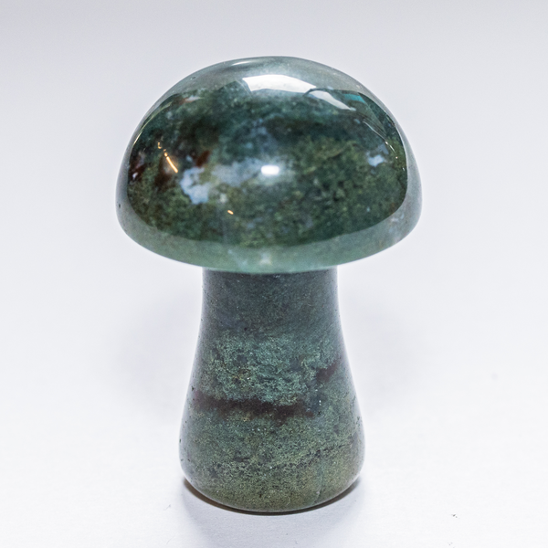 dark green aventurine carved crystal mushroom stone figurine 