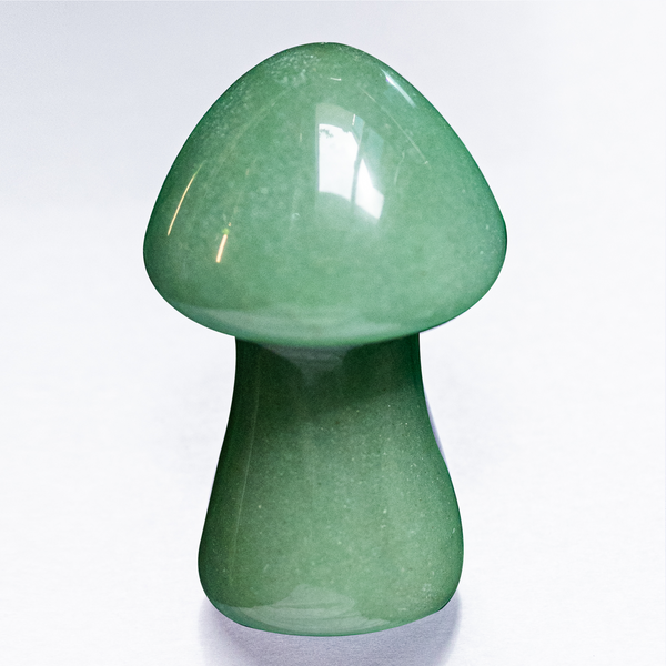 green aventurine crystal mushroom genuine natural semiprecious gemstone lucky carved stone